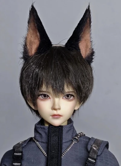 ドール用耳パーツ ドーベルマン耳 カチューシャ/磁石 獣耳 SD/小顔SD/MSD/YOSDサイズ 球体関節人形用 BJD用