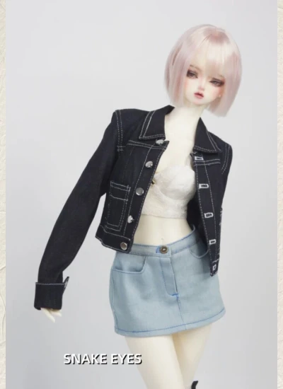 ドール用服 上着 ジャケット ブラック SD16/SDGR/Impl68/Impl63/Impl62/AS60/AS65/DZ70サイズ人形用