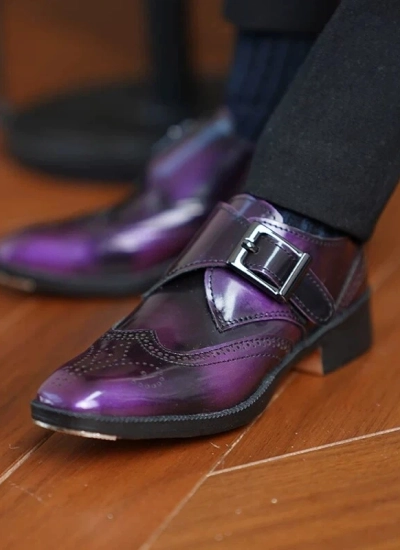 ドール用お靴 パープル  男の子用 75サイズ人形用 球体関節人形用 BJD用