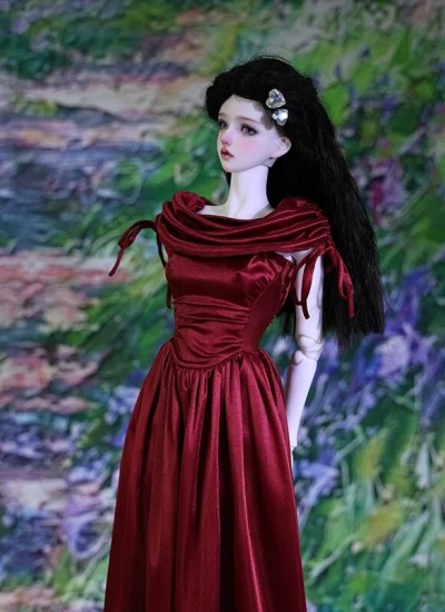 ドール用服 ドレス ワインレッド  女の子用 SD/SD/SD16サイズ BJD用 球体関節人形用