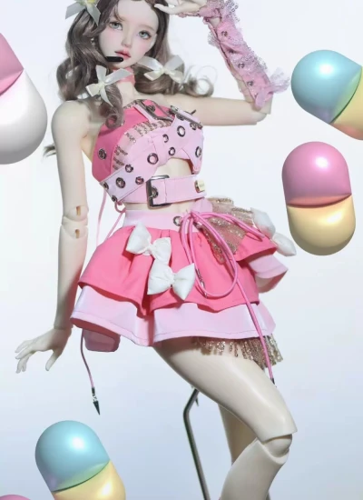 ドール用服  衣装セット ピンク SD/68cmサイズ 球体関節人形用 BJD用