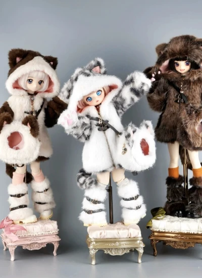 期間限定 ドール用服  【猫語】ブラウン ホワイト MSDサイズ通用 球体関節人形用 BJD