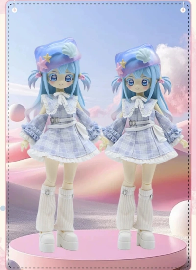 期間限定 ドール用服 ブルー ワンピース  1/8 1/12サイズ用 球体関節人形用 BJD