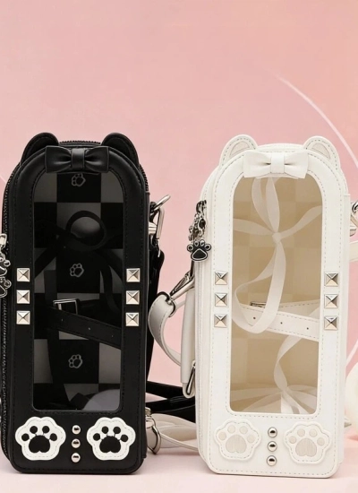 ドール用出かけ箱 1/8 1/12 OB11サイズ通用 ピンク ブルーイエロー パープル ブラック ホワイト 球体関節人形用