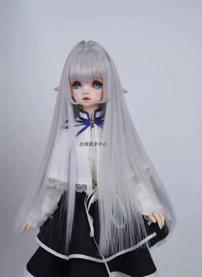 BJDドール用ウィッグ ロング  ブルー ゴールド シルバー パープル ピンク ライトピンク SD/小顔SD/MSDサイズ人形用