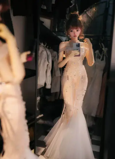 ドール用服  ドレス ホワイト 透明 女の子用 YOSD/MSD/SD/SD16サイズ 球体関節人形用 BJD用