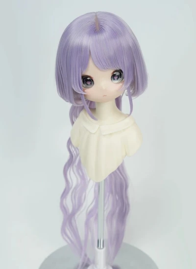 BJD ドール用ウィッグ パープル シルバー ピンク ホワイト ゴールド ブラウン ワインレッド ブラック グレー SDサイズ人形用