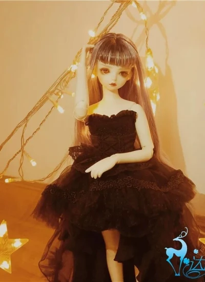 ドール用服 ワンピース ブラック 女の子用 YOSD/MSD/SD/SD16サイズ 球体関節人形用 BJD用