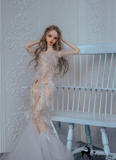 ドール用服 ワンピース ホワイト 女の子用 MSD/SD/SD16サイズ 球体関節人形用 BJD用