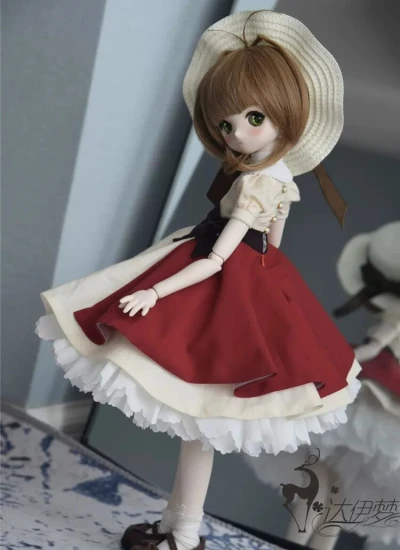 ドール用服 衣装セット レッド 女の子用 MSD/SD/SD16サイズ 球体関節人形用 BJD用