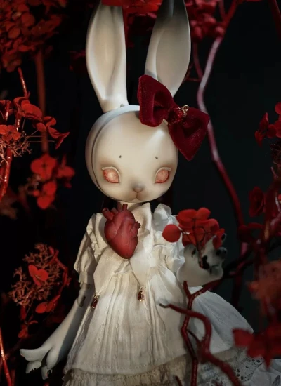 期間限定再販売 BJD ドールフルセット 隠面兔·白月(White Rabbit) 35cm 球体関節人形