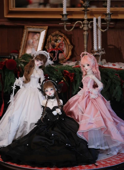 ドール用服 ドレス ホワイト ブラック ワインレッド ピンク ブルー シャンパン MSDサイズ人形用 BJD