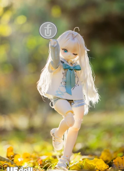 即納 BJDドール本体  1/4サイズ 小玖本体+顔メイク+ハンドパーツ4組み nectarine(蜜桃)  球体関節人形用 BJD