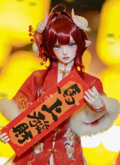 期間限定 BJDドール本体 ダブルヘッド Fluffy mini / M'Fluffy 小羊 球体関節人形 1/4サイズ 【WonderlandDoll】