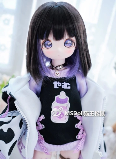 ドール用ウィッグ 前髪 ブラック パープル グリーン MSD/小顔SD/SDサイズ人形用 BJD DOLL