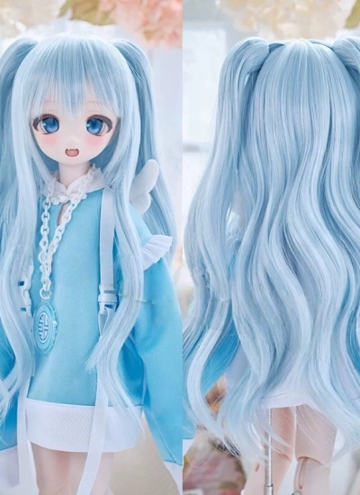 BJDドール用ウィッグ 高温糸 ホワイト ブラウン ライトゴールド ピンク ブラック パープル ブルー レッド SD/小顔SD/MSD/幼SDサイズ人形用