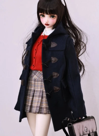 ドール用服 コート 学院風 ネイビー 女の子用 SD16女の子用 球体関節人形用 BJD用
