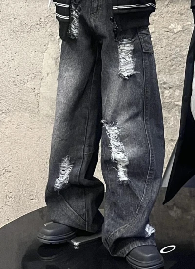 ドール用ズボン ジェーンズ ブラック グレー 破れタイプ サーベルパンツ MSD/ID75/YC77/Loongsoul73サイズ 球体関節人形用 BJDDOLL