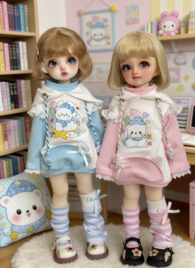 ドール用服 ワンピース 女の子用 ブルー ピンク MSD/YOSD/Kumako/1/5/サイズ人形用 BJDDOLL