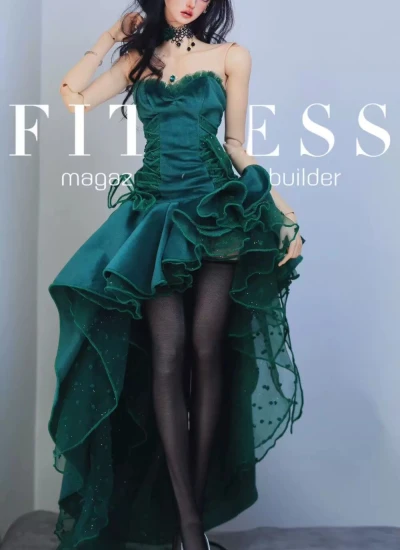 ドール用服 ドレス ダークグリーン 女の子用 YOSD/MSD/SD/SD16サイズ 球体関節人形用 BJD用