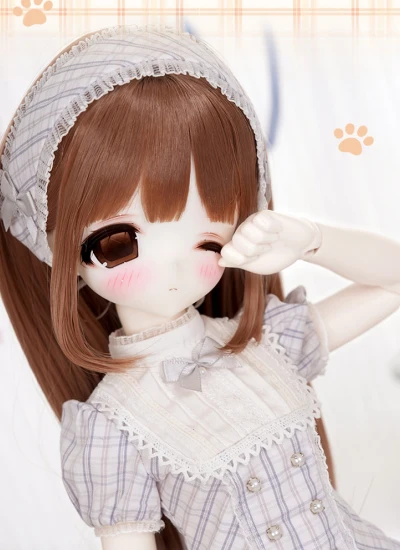 【期間限定】ドール用ヘッドのみ 小黑猫口なしシリーズ 绵绵咪ヘッド 三挿四 1/4サイズボディ用 球体関節人形 BJD用