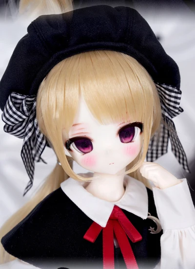 【期間限定】ドール用ヘッドのみ 小黑猫口なしシリーズ 绒绒咪ヘッド 三挿四 1/4サイズボディ用 球体関節人形 BJD用