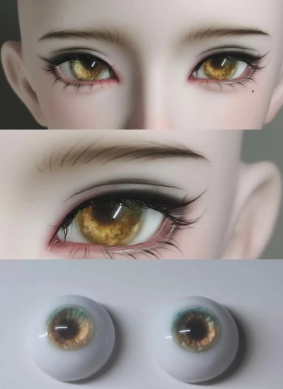 ドール用アイ 樹脂 レジンアイ【A-01】グリーンブラウン 12mm/14mm/16mm/18mm BJD 四月家