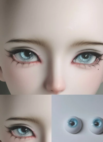 ドール用アイ 樹脂 レジンアイ【冰水】ブルー/ピンク 12mm/14mm/16mm/18mm BJD 四月家