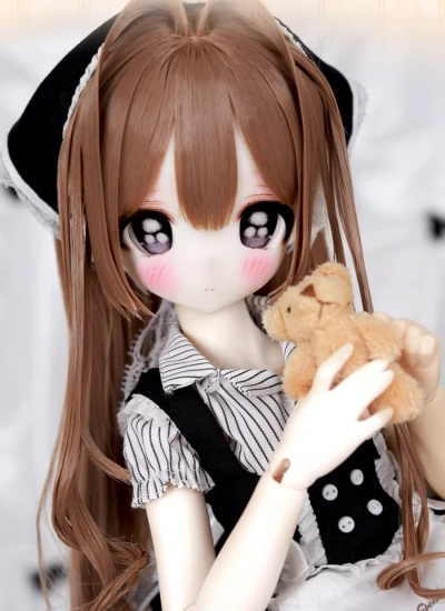 【期間限定】ドール用ヘッドのみ 三插四小黑猫口なしシリーズ 团团咪ヘッド 三挿四 1/4サイズボディ用 球体関節人形 BJD用