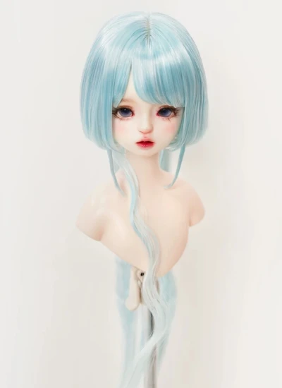 BJD ドール用ウィッグ ホワイト ゴールド ワインレッド ブラウン ブラック シルバー ブルー シャンパン グリーン パープル ピンク MSDサイズ人形用