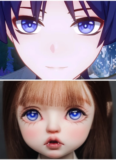 ドール用アイ散兵  石膏アイ ブルー  10mm/12mm/14mm/16mm/18mmサイズ BJD用【原神】