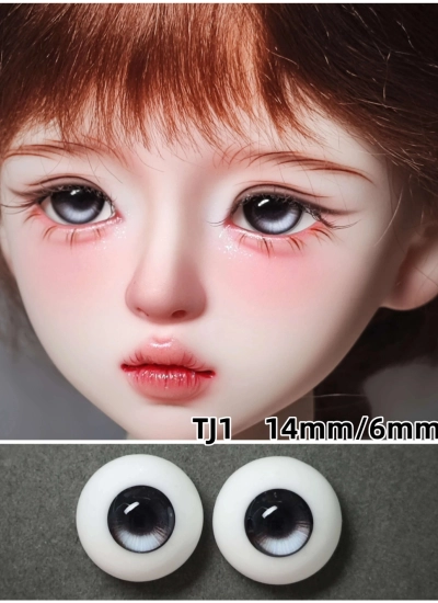 ドール用アイ  TJシリーズ 石膏アイ ブラック 10mm/12mm/14mm/16mm/18mmサイズ BJD用