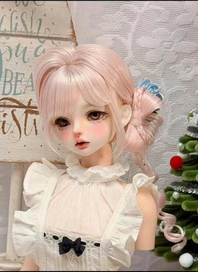 ドール用ウィッグ 高温絲  ブラウン ゴールド グレー ピンク ホワイト MSD/SDサイズ用 BJD用  610