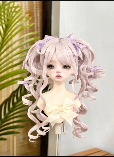 ドール用ウィッグ 高温絲  ブラウン グレー イエロー ピンク MSD/SDサイズ用 BJD用 601