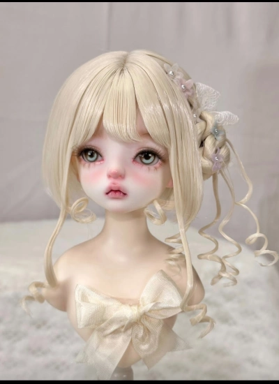 ドール用ウィッグ 高温絲  ブラウン ゴールド グレー ピンク ホワイト MSD/SDサイズ用 BJD用  608