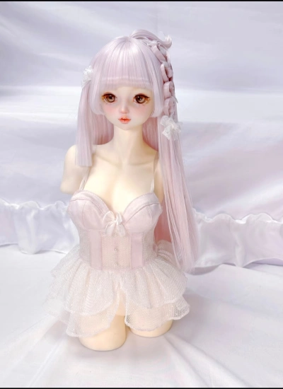 ドール用ウィッグ 高温絲  ブラウン ゴールド グレー ピンク  MSD/SDサイズ用 BJD用  205