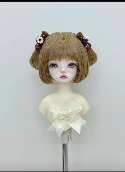 ドール用ウィッグ 高温絲  ブラウン ゴールド グレー  イピンク MSD/SDサイズ用 BJD用 210