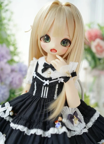 BJD ドール用 ウィッグ ロング 前髪 高温糸 ブラウン ゴールド ブラック YOSD/MSD/SDサイズ人形用