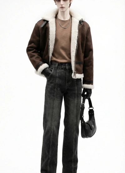 期間限定 ドール用服【泊光】ハイネック ジャケット/ズボン ブラウン色 70cm/77cm/75cmサイズ人形用 球体関節人形用 BJD用 叔度叙事 GentleNarratives