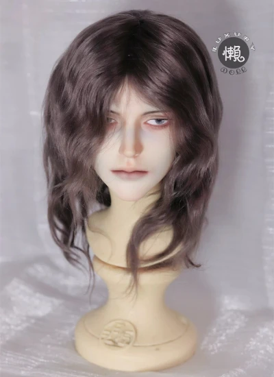 ドール用ウィッグ  モヘア グレーブラウン ブラック MSD/小顔SD/SDサイズ人形用
