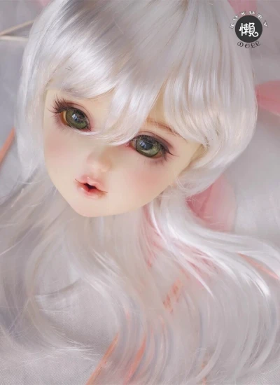 ドール用ウィッグ  高温糸 ホワイト  MSD/小顔SDサイズ人形用