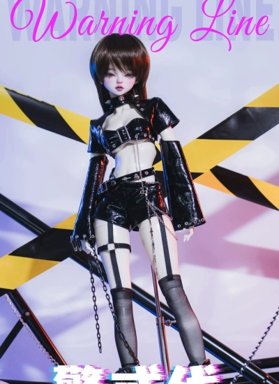 BJDドール用服 【警戒線】ブラック MSDサイズ人形用 女の子用