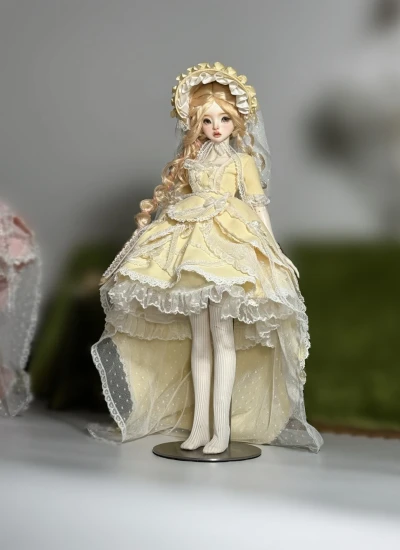 ドール用服 ドレス イェロー 女の子用 MSDサイズ人形用 球体関節人形用 BJD用