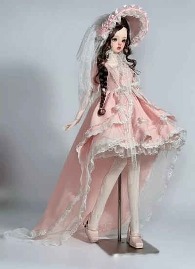 ドール用服 ドレス ピンク 女の子用 MSDサイズ人形用 球体関節人形用 BJD用