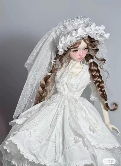 ドール用服 ドレス ホワイト 女の子用 MSDサイズ人形用 球体関節人形用 BJD用