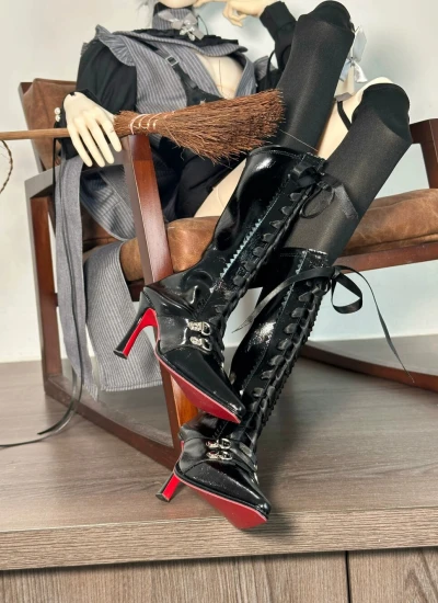 ドール用お靴 長靴 ショートブラック 69-77cmサイズ人形用 BJD