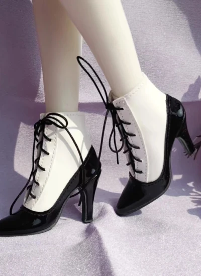 ドール用お靴 ハイヒール  ホワイト*ブラック MSDサイズ人形用 BJD