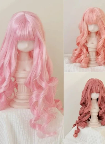 ドール用ウィッグ ロング【奇跡暖暖粉色】カールヘアー 柔らかい糸 ピンク YOSD/MSD/SDサイズ人形用 BJD