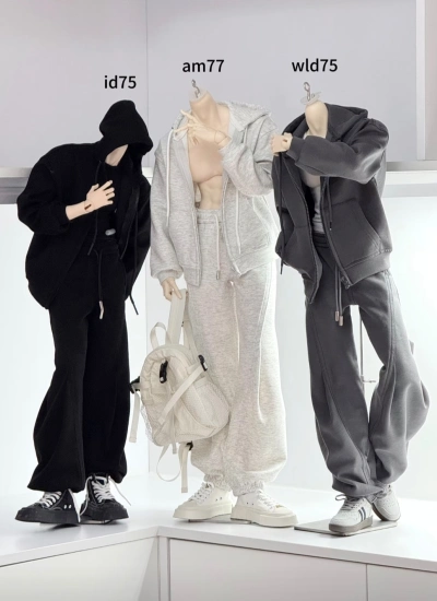 ドール用服 ズボン パーカー  ブラック グレー ID75/YC77/Loongsoul73/70cmサイズ 球体関節人形用 BJDDOLL