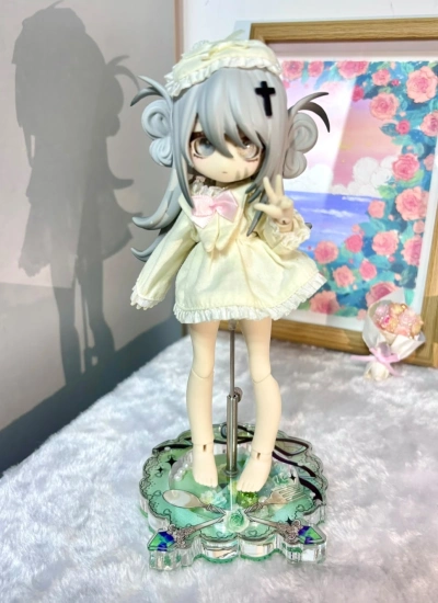 ドール用スタンド 股支え グリーン 1/6 1/8 1/12 ob11 阿巳ボディサイズ人形用 BJD